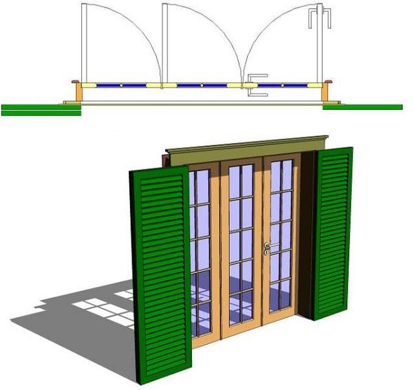 PM - Exterior Abrir 3 Folhas  Envidraçado