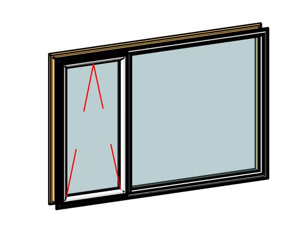 40mm Double Casement Window - adjustable pane widths