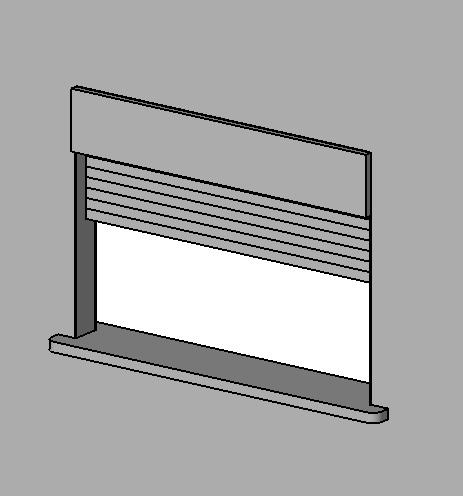 window opening with roll up shutter and countertop