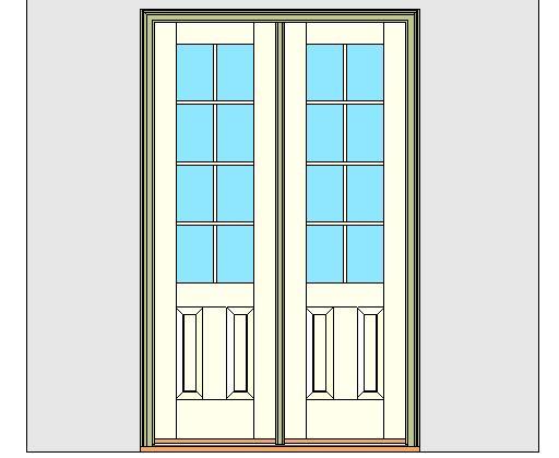 Kolbe Ultra Series Inswing Entrance Door 2-Wide 2-Panel Oak Sill Units