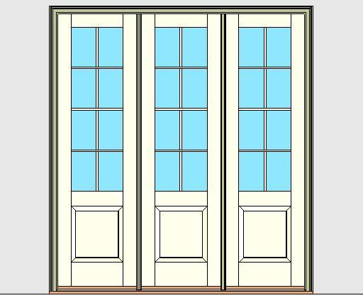 Kolbe Ultra Series Inswing Entrance Door 3-Wide 1-Panel Oak Sill Units