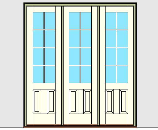 Kolbe Ultra Series Inswing Entrance Door 3-Wide 2-Panel Oak Sill Units