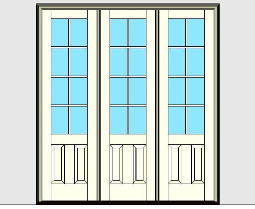 Kolbe Ultra Series Inswing Entrance Door 3-Wide 2-Panel Standard Sill Units
