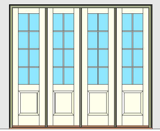 Kolbe Ultra Series Inswing Entrance Door 4-Wide 1-Panel Oak Sill Units