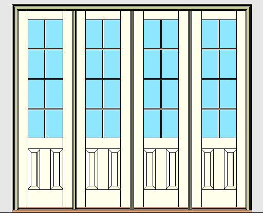 Kolbe Ultra Series Inswing Entrance Door 4-Wide 2-Panel Oak Sill Units
