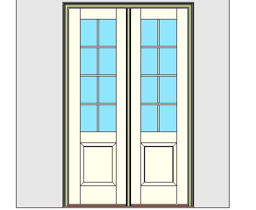 Kolbe Ultra Series Outswing Entrance Door 2-Wide 1-Panel Oak Sill Units