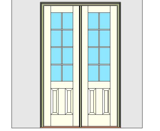 Kolbe Ultra Series Outswing Entrance Door 2-Wide 2-Panel Oak Sill Units