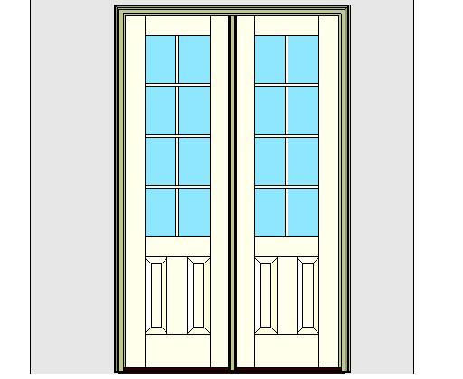 Kolbe Ultra Series Outswing Entrance Door 2-Wide 2-Panel Standard Sill Units