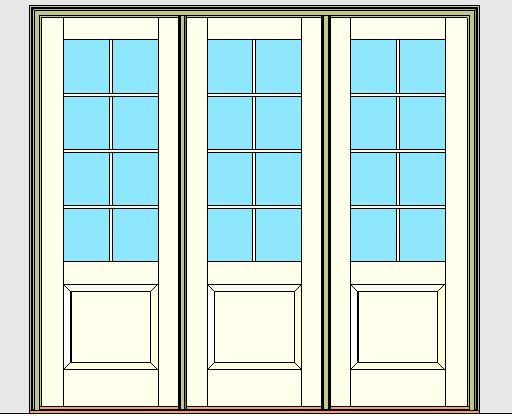 Kolbe Ultra Series Outswing Entrance Door 3-Wide 1-Panel Oak Sill Units