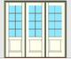 Kolbe Ultra Series Outswing Entrance Door 3-Wide 1-Panel Oak Sill Units