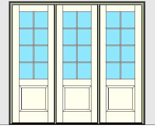 Kolbe Ultra Series Outswing Entrance Door 3-Wide 1-Panel Standard Sill Units