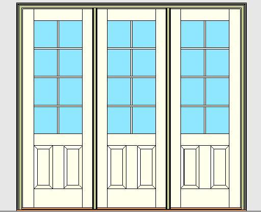Kolbe Ultra Series Outswing Entrance Door 3-Wide 2-Panel Oak Sill Units