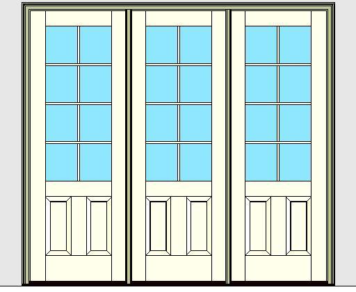 Kolbe Ultra Series Outswing Entrance Door 3-Wide 2-Panel Standard Sill Units