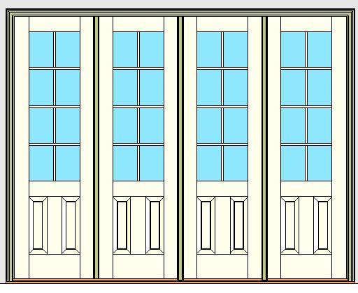 Kolbe Ultra Series Outswing Entrance Door 4-Wide 2-Panel Oak Sill Units