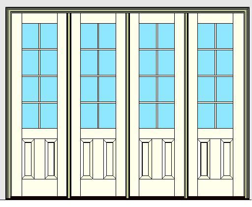 Kolbe Ultra Series Outswing Entrance Door 4-Wide 2-Panel Standard Sill Units