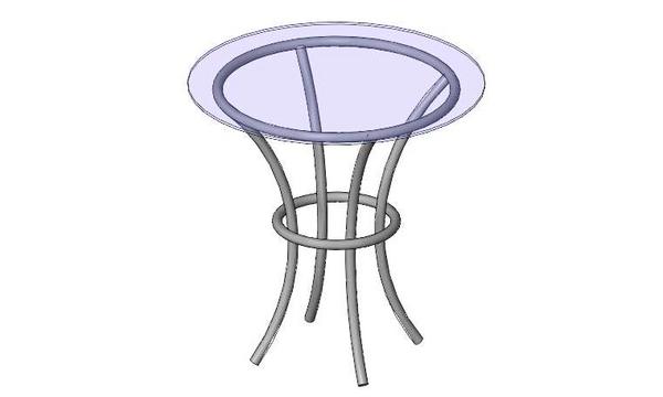 Rattan Table, Glass Top