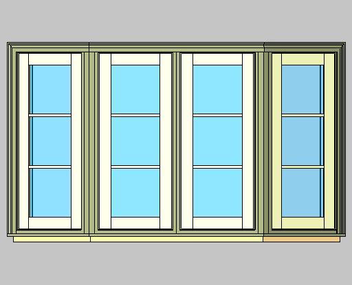 Kolbe Ultra Series Casement 4-Wide S Series 30 Degree Bay Units