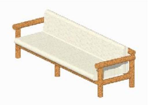 Log Framed Three Seat Couch