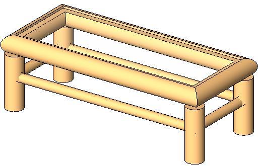 Log Framed Rectangle Coffee Table