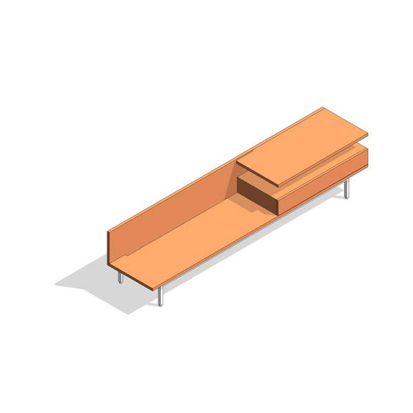 COALESSE_Denizen - Bench w/Shelf & Drawer (Right)