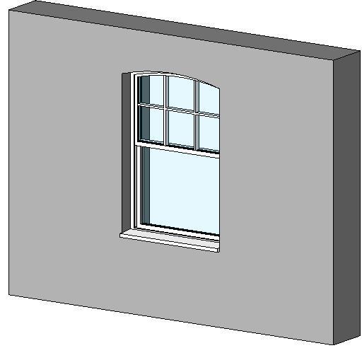 Sash window with curved head