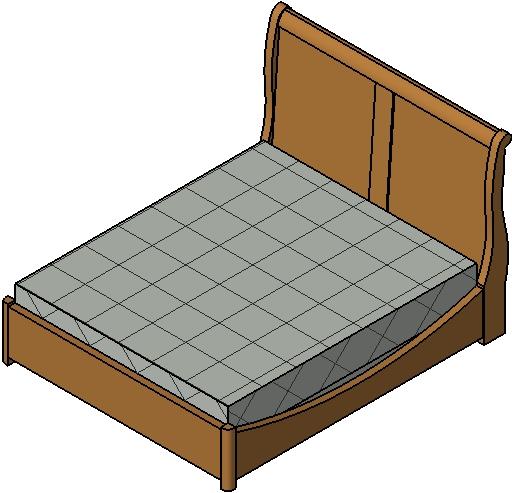 Simple Platform Sleigh Bed