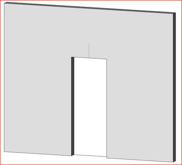 Door opening in wall with dashed lines