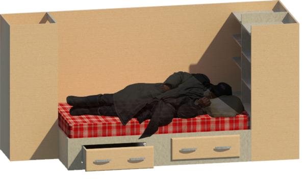 Homeless Shelter Sleeping Cubicle Unit