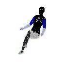 woman sitting with legs crossed leaning back