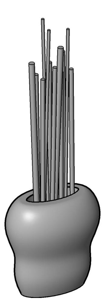 Organic Floor Vase w/ bamboo