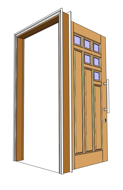 PM - Clássico Interior Abrir 1 Folha c Almofadas V (3) + Vidro Cunhal (6)