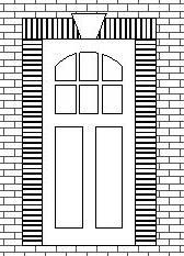 ENTRY DOOR RESIDENTIAL (INSWING) WITH SOLDIER COURSE AND KEYSTONE
