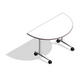 COALESSE_AKIRA - D-Shaped Fixed Top w/L-Base and Casters (Standard Height)