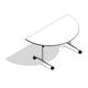 COALESSE_AKIRA - D-Shaped Fixed Top w/T-Base and Casters (Adjustable Height)