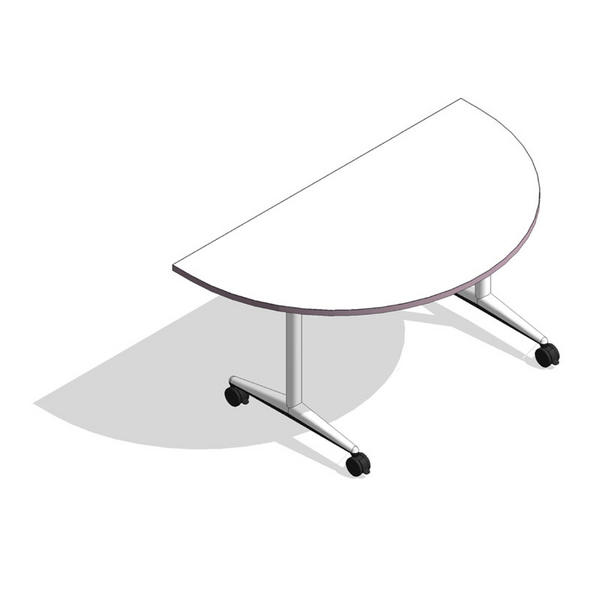 COALESSE_AKIRA - D-Shaped Fixed Top w/T-Base and Casters (Standard Height)