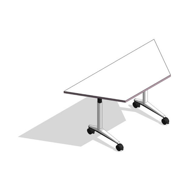 COALESSE_AKIRA - Trapezoid Fixed Top w/L-Base and Casters (Adjustable Height)