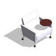 COALESSE_SIDEWALK - Mobile High-Back Chair w/Tab