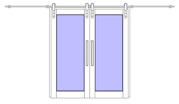 Interior Correr Externa c Trilho Metálico de 2 Folhas