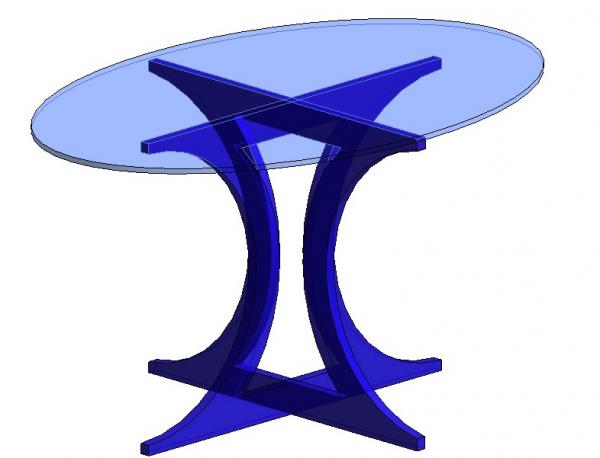 Dining Table - Oval Glass Top